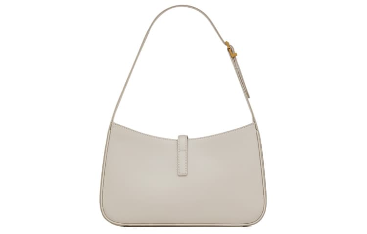 SAINT LAURENT LE5A7 Сумка через плечо из гладкой телячьей кожи, сумка-хобо, сумочка, сумка через плечо, маленькая женская белая