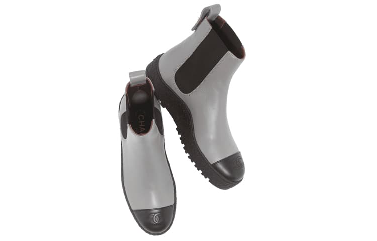 CHANEL Челси Женские Туфли Серый Черный