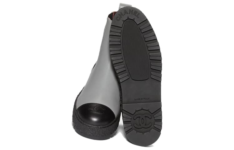 CHANEL Челси Женские Туфли Серый Черный