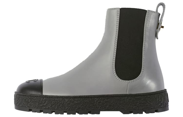 CHANEL Chelsea Shoes Women's Gray Black