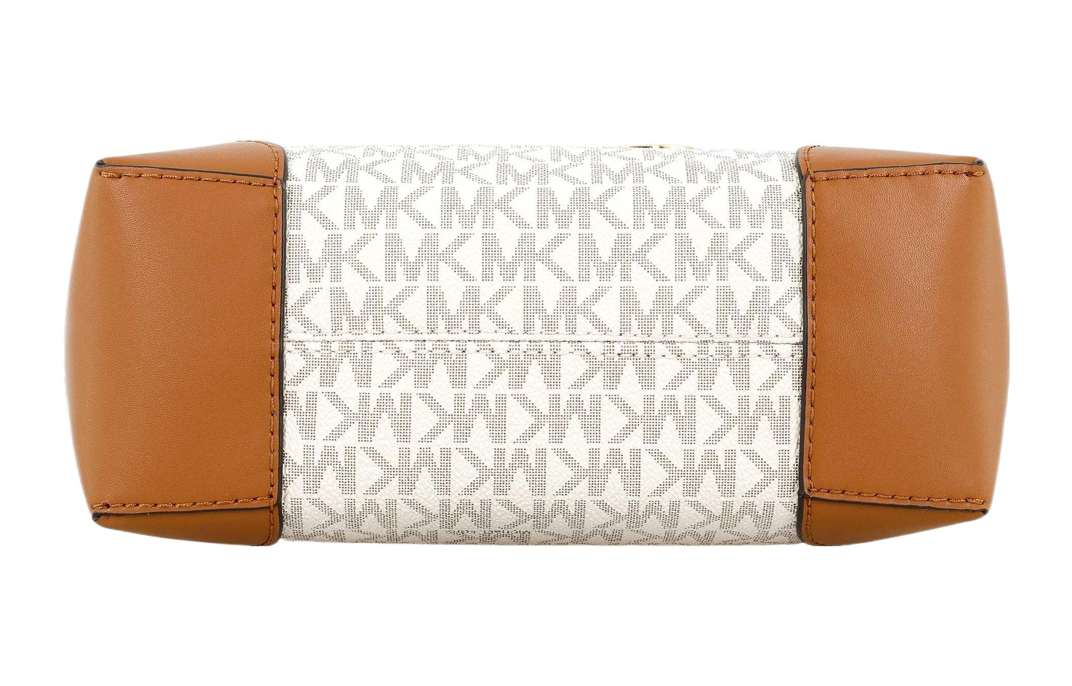 Кожаная сумка MICHAEL KORS Eva, большая сумка, сумка для покупок, мини-женская сумка на одно плечо, бело-коричневая