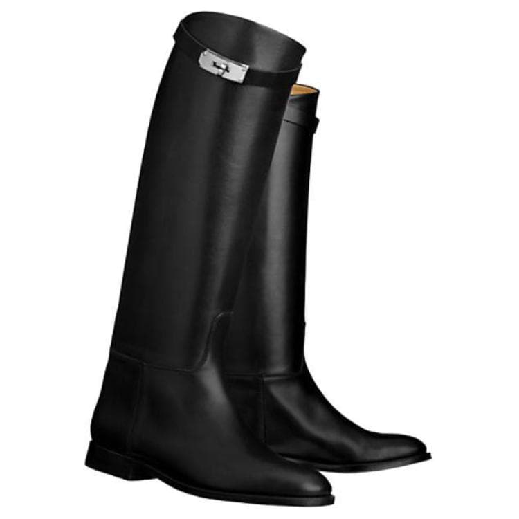 Женские сапоги до колена HERMES, черные, азиатская версия