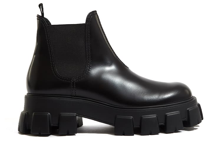 Ботинки челси из матовой кожи PRADA Moonlith