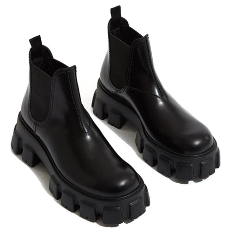 Ботинки челси из матовой кожи PRADA Moonlith