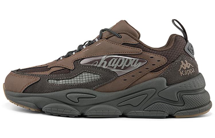 Kappa Height Increasing Cushioning Wear-Resistant Slip-Resistant Low-Top Chunky Sneakers Unisex Dark Brown