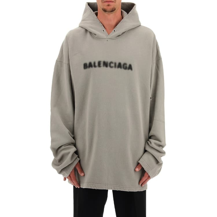 Balenciaga худи с размытым логотипом