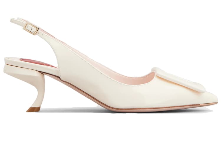 Roger Vivier Женские туфли на тонком каблуке на высоком каблуке 5,5 см, кремового цвета