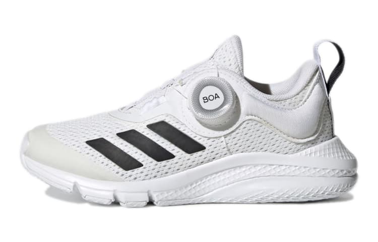 Adidas Boa K Slip Resistant Abrasion Resistant Low top Kids' Running Shoes White Black Kids'