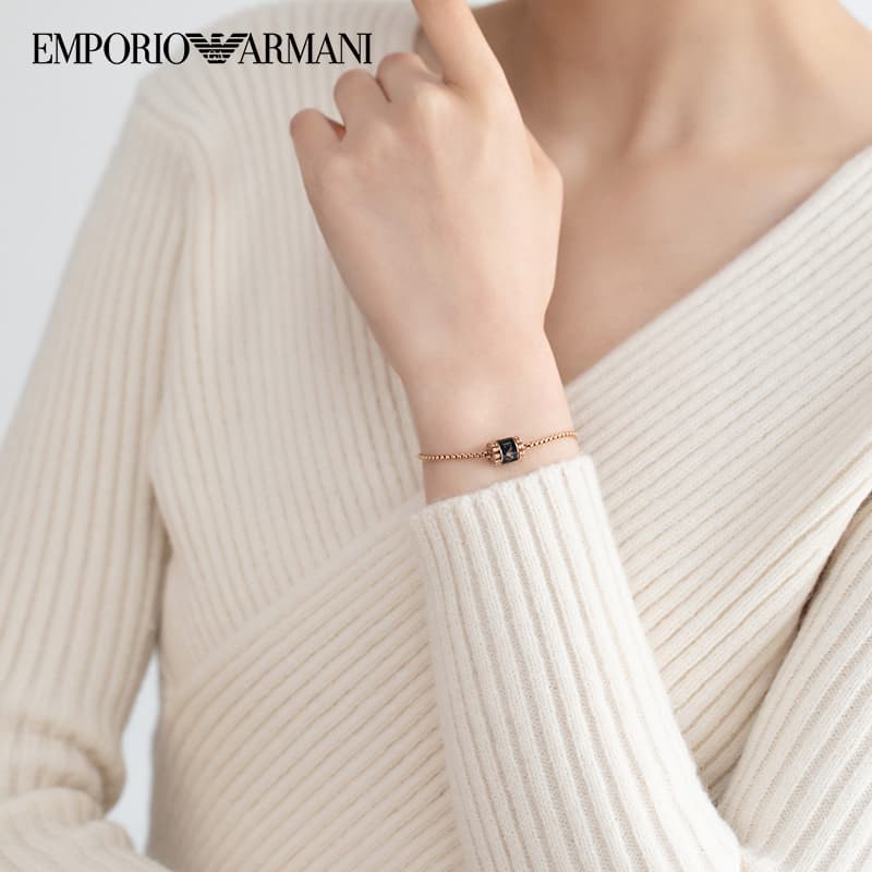 EMPORIO ARMANI Браслеты из нержавеющей стали Женские розовое золото