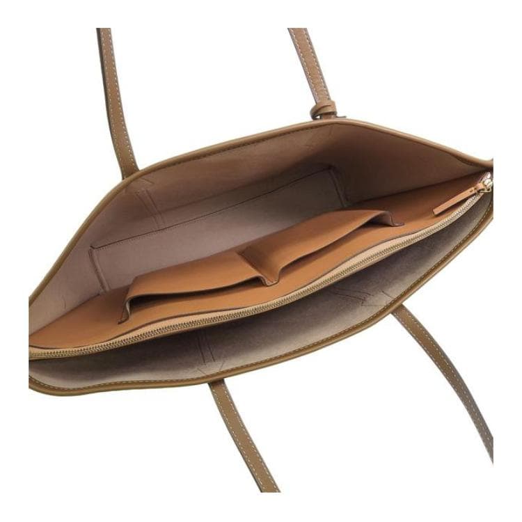 TORY BURCH PerryT Кожаная большая сумка с монограммой, сумка для покупок, сумка через плечо, обычная женская сумка коричневого цвета