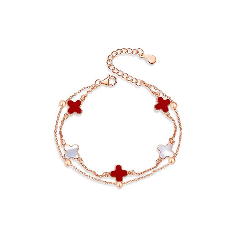 Love Link S925 Серебряные браслеты женские розовое золото