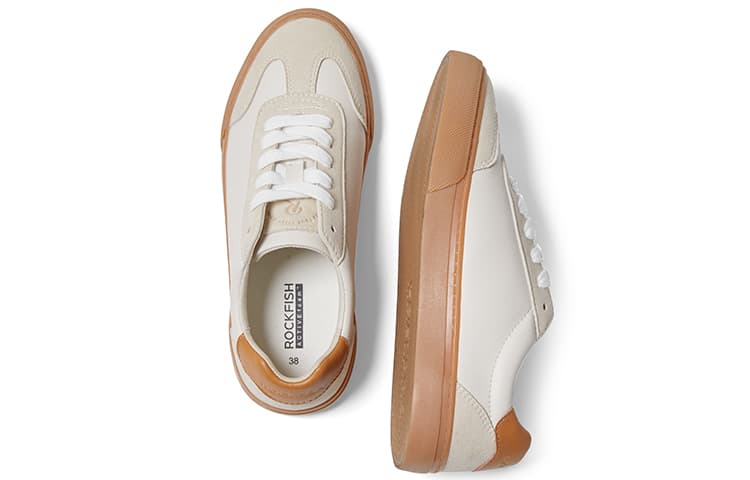 Rockfish Водонепроницаемая коллекция Низкие стильные туфли для скейтбординга Женские белые экрю