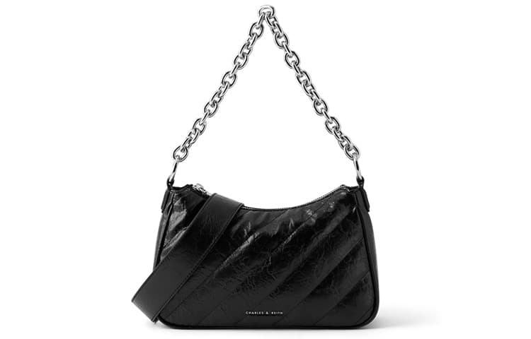 CHARLES&KEITH Тканевая сумка на плечо, женская, маленький размер, разноцветная