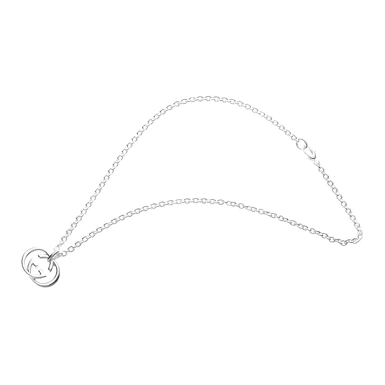 GUCCI 2000 2024 Ожерелье с подвеской из стерлингового серебра с переплетением G