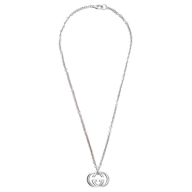 GUCCI 2000 2024 Ожерелье с подвеской из стерлингового серебра с переплетением G