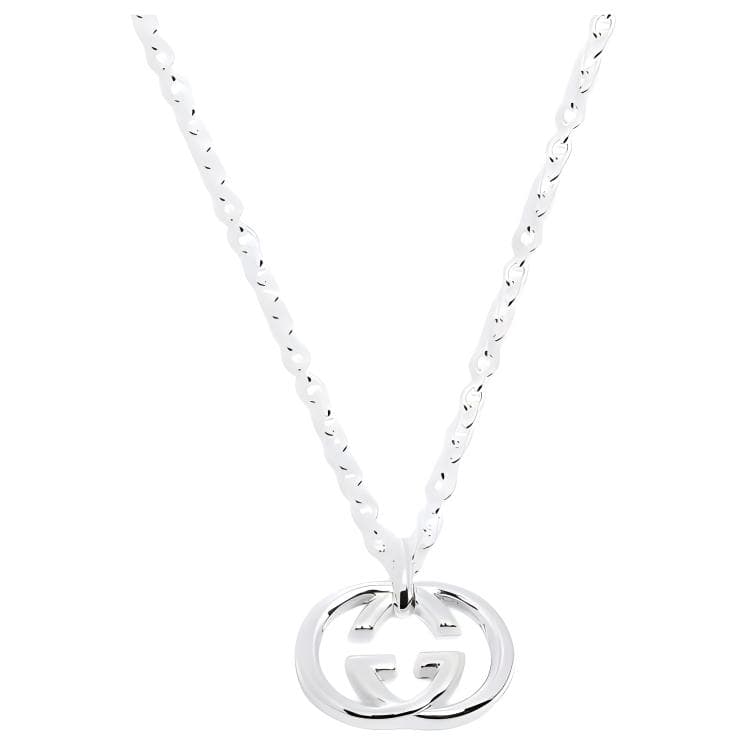 GUCCI 2000 2024 Ожерелье с подвеской из стерлингового серебра с переплетением G