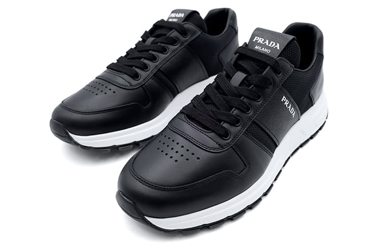 Кожаные низкие кеды PRADA Prax 1, черные