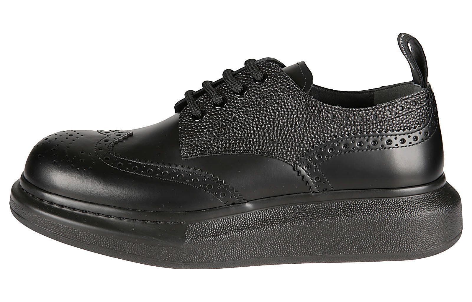 Alexander McQueen Brogue Detailed Lace Up Derby Shoes