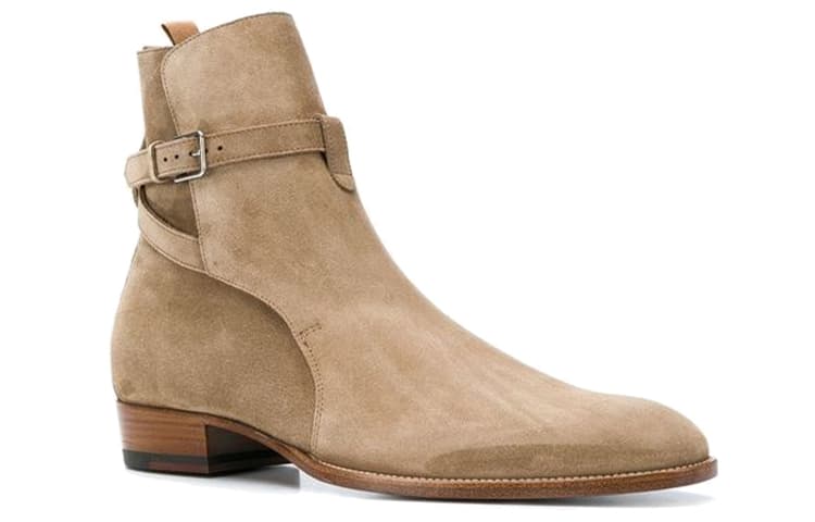 SAINT LAURENT Wyatt Jodhpur Сапоги Табачные Замшевые