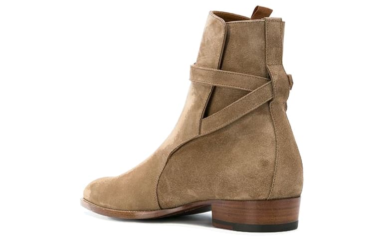 SAINT LAURENT Wyatt Jodhpur Сапоги Табачные Замшевые