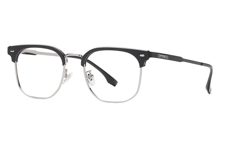 Prsr Plate And Metal Browline Eyeglass Frames Unisex