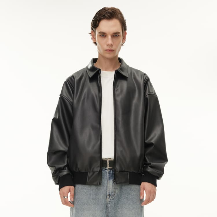 Кожаная куртка DIMC мужская черная