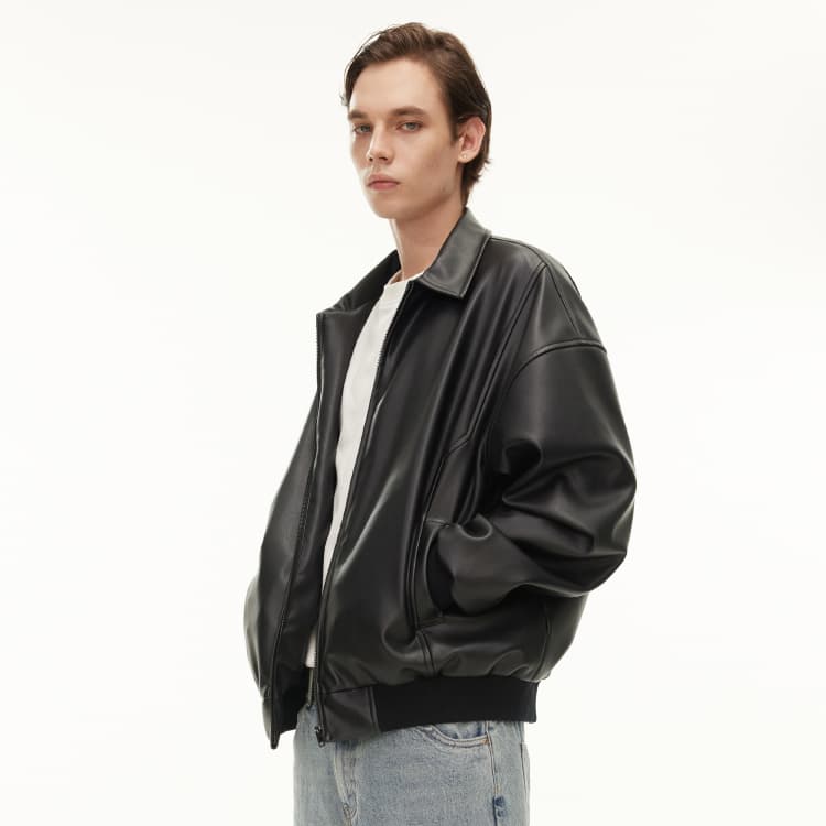 Кожаная куртка DIMC мужская черная