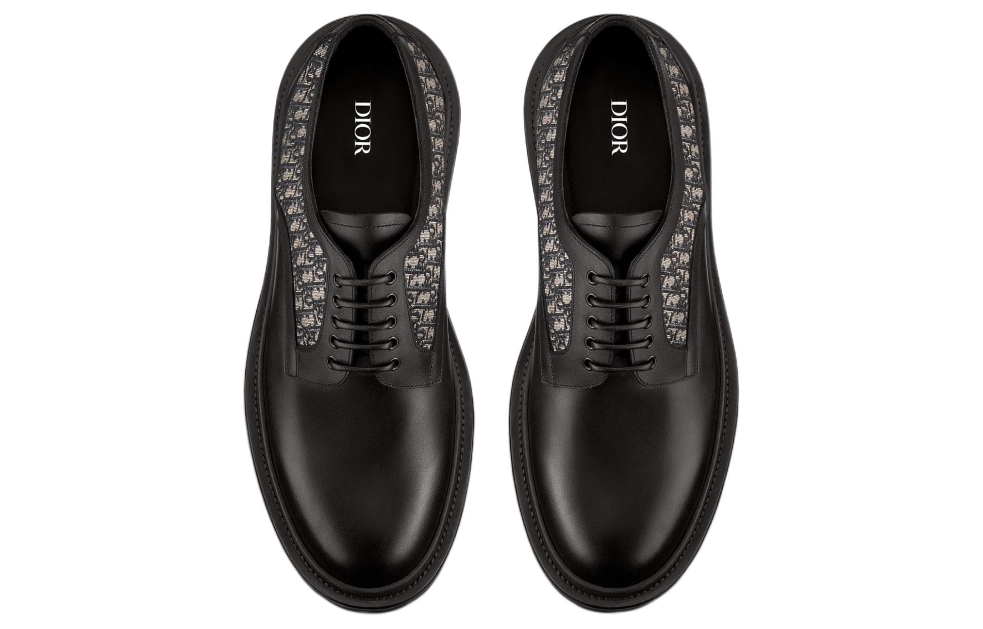 Повседневные кожаные туфли-дерби DIOR Explorer, мужские черные как смоль