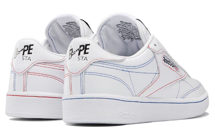 Кроссовки Reebok Bape X Reebok Club C 85, белые