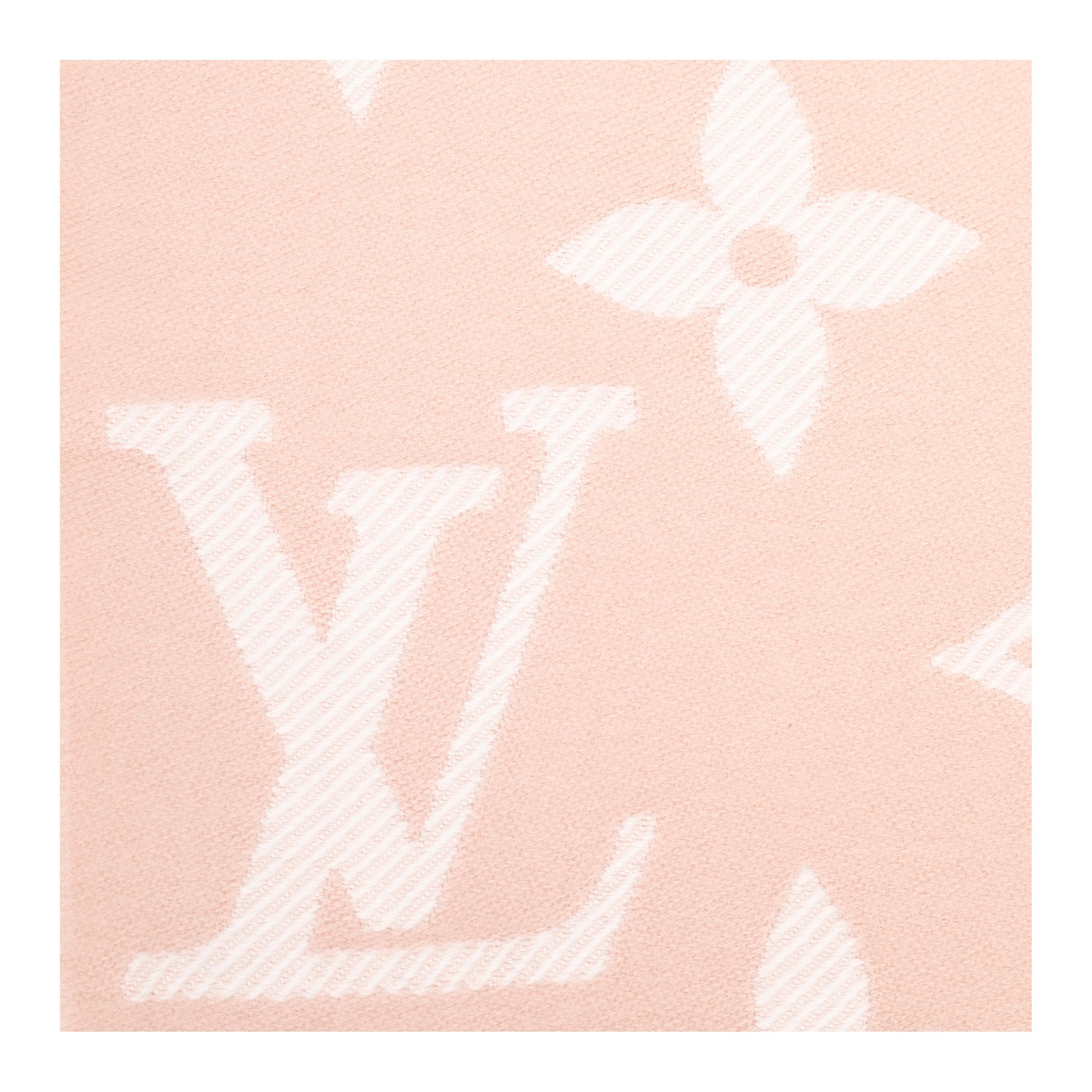 LOUIS VUITTON Шерстяные вязаные шарфы унисекс цвета сушеной розы