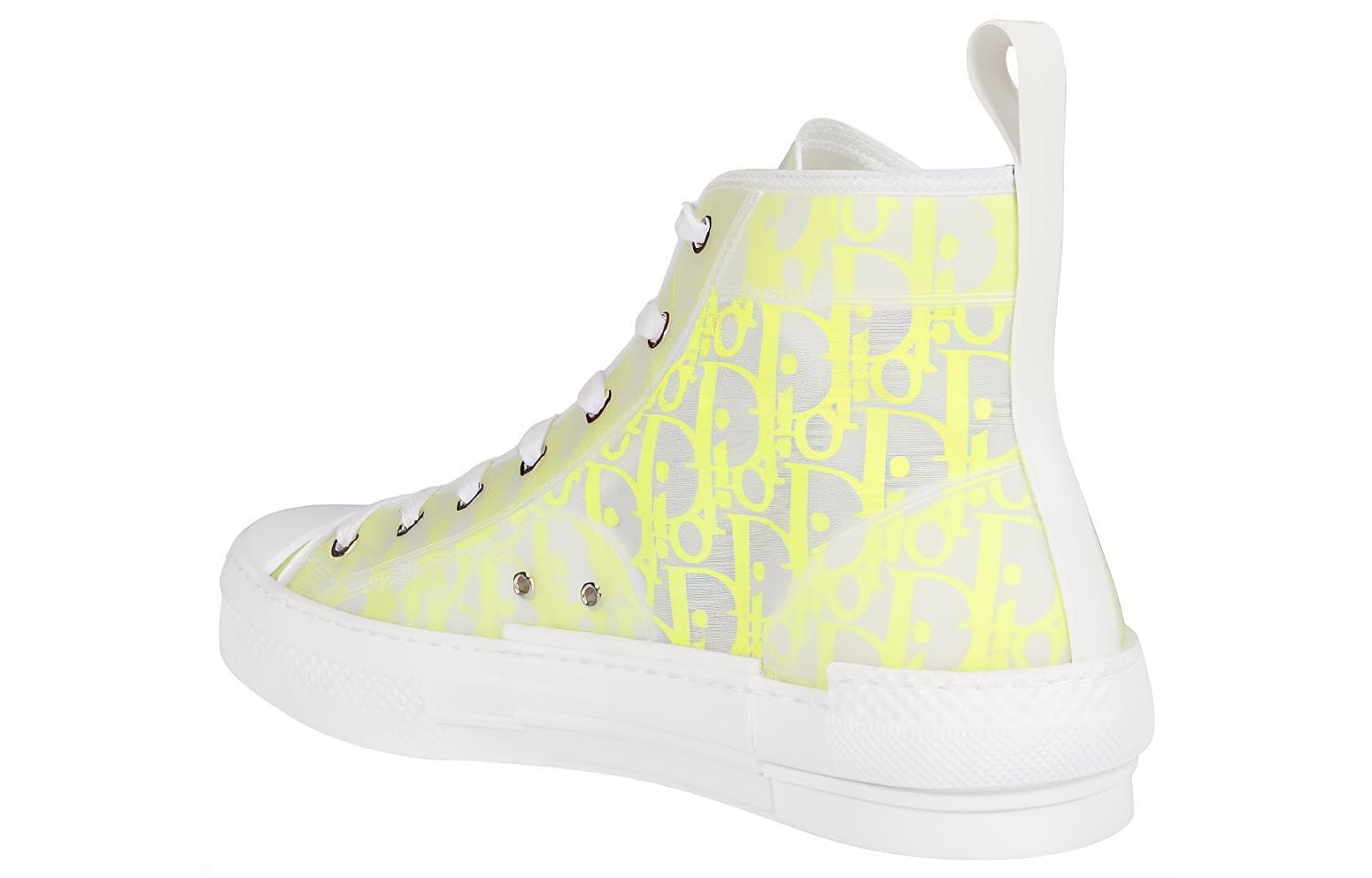 Высокие кеды DIOR B23 Oblique белого и желтого цвета