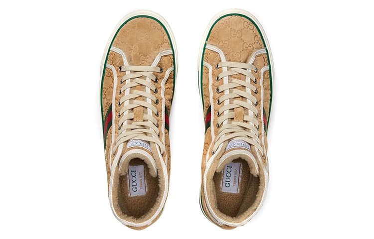 GUCCI Tennis 1977 Высокие, 'Butter Suede Mini GG'