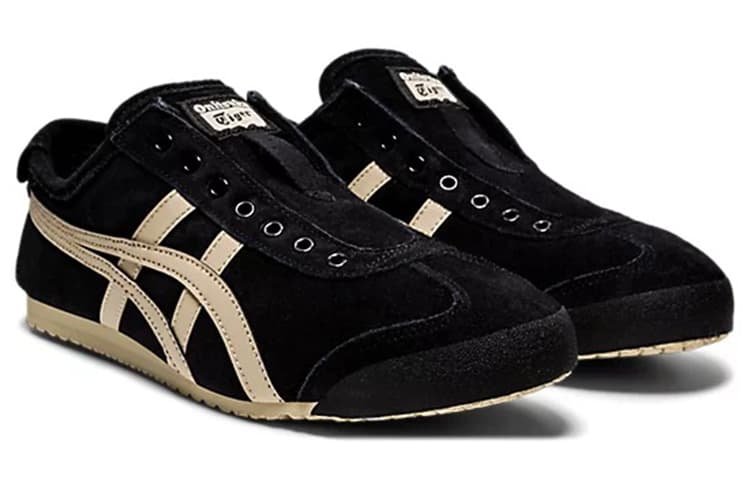 Onitsuka Tiger Mexico 66 Черные кремовые слипоны