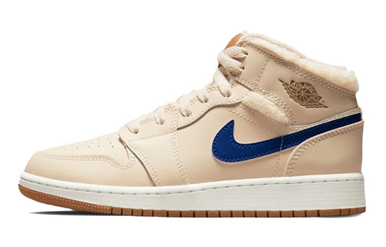 Jordan 1 Mid Utility Fleece Pearl White GS