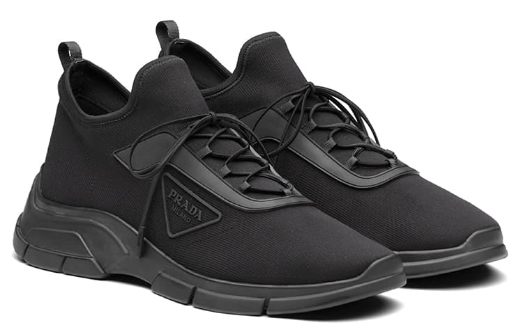 PRADA Низкие повседневные туфли мужские черные