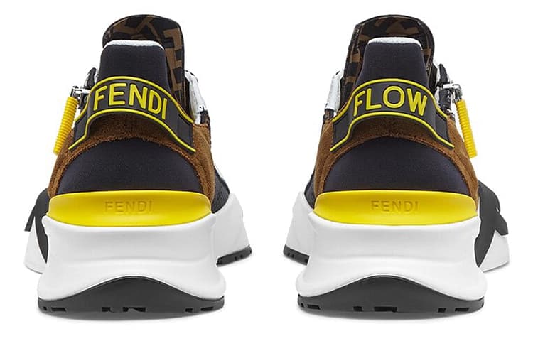 Слипоны FENDI Flow Серо-Жёлтый