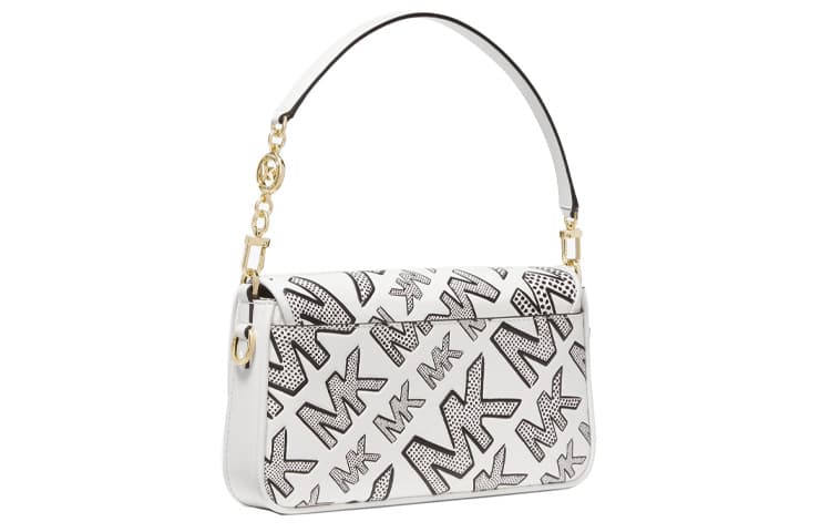 MICHAEL KORS Bradshaw Сумка через плечо из коровьей кожи, сумка Baguette, маленькая женская сумка через плечо