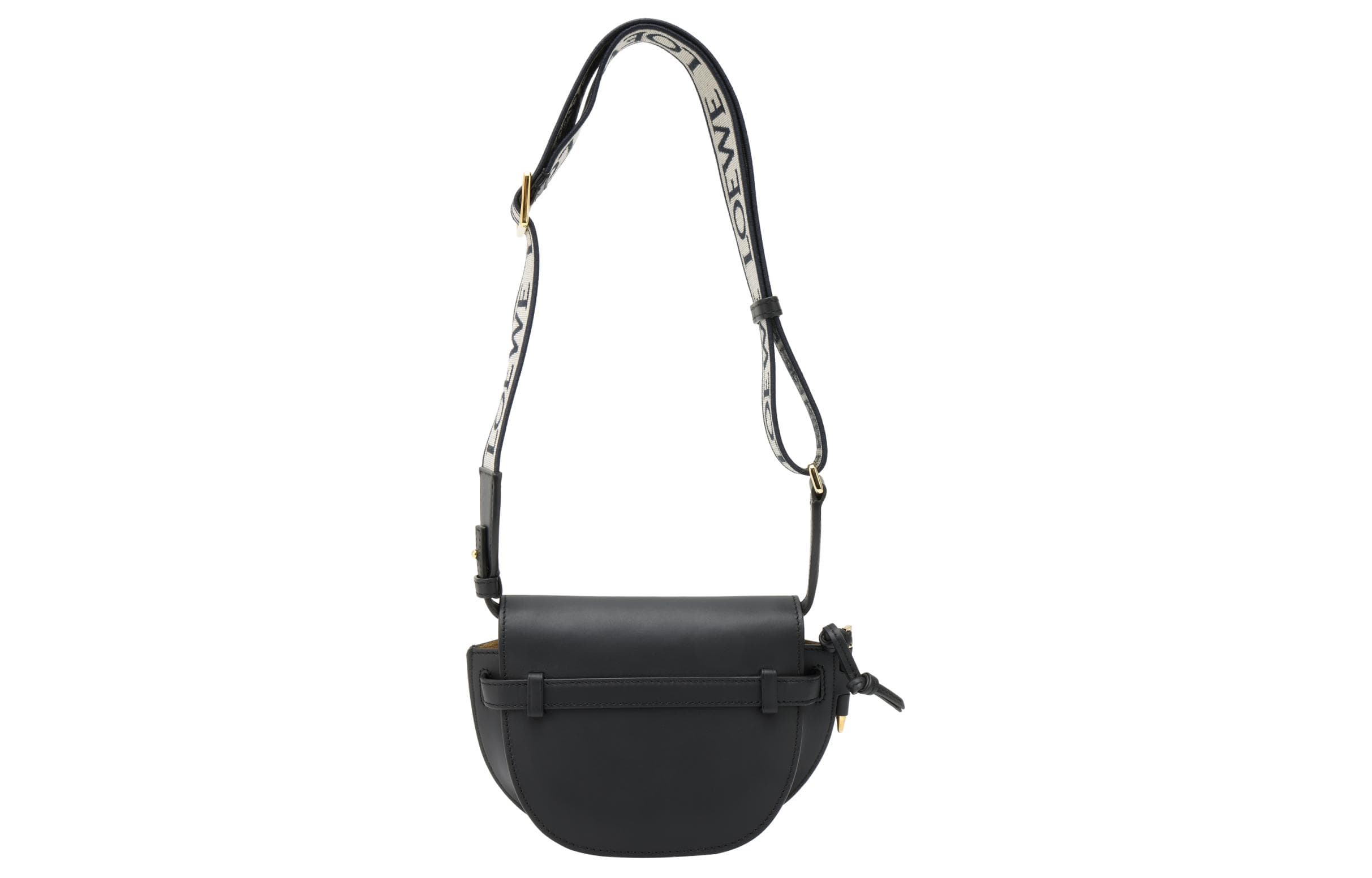 Двойная сумка LOEWE Mini Gate из мягкой телячьей кожи и черного жаккарда