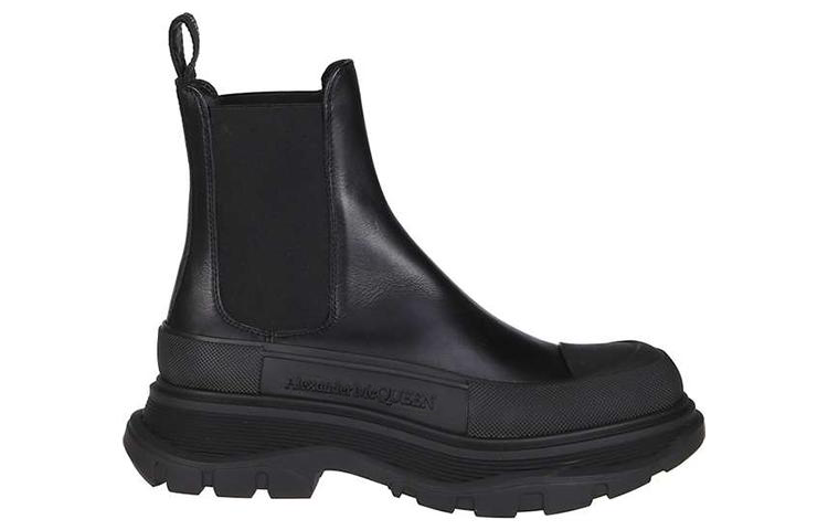 Черные женские ботинки до щиколотки Alexander McQueen Chelsea Tread