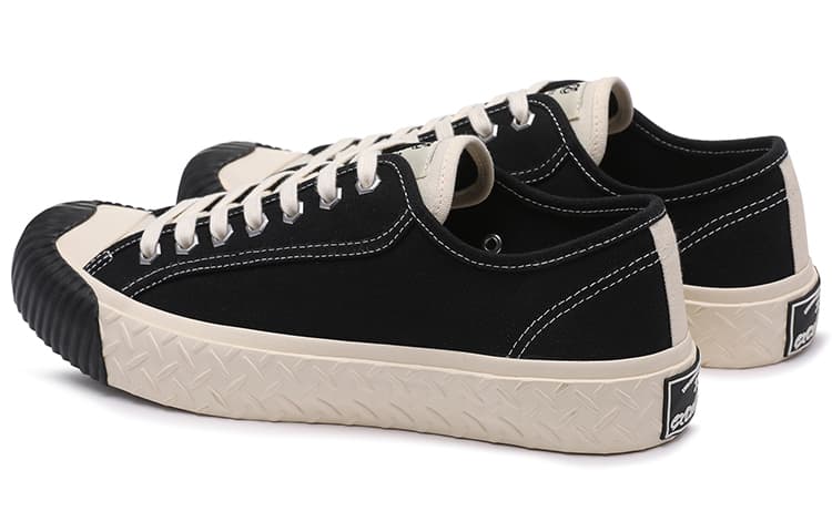 парусиновые туфли Excelsior унисекс с низким берцем черный обсидиан+белый жемчуг