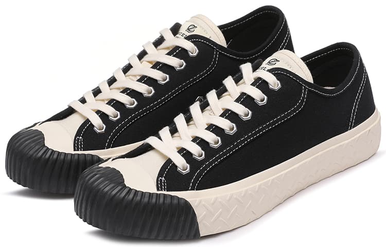 парусиновые туфли Excelsior унисекс с низким берцем черный обсидиан+белый жемчуг