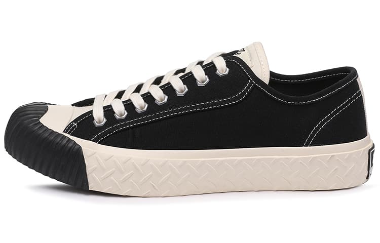Excelsior Canvas Shoes Unisex Low top Obsidian Black+Pearl White