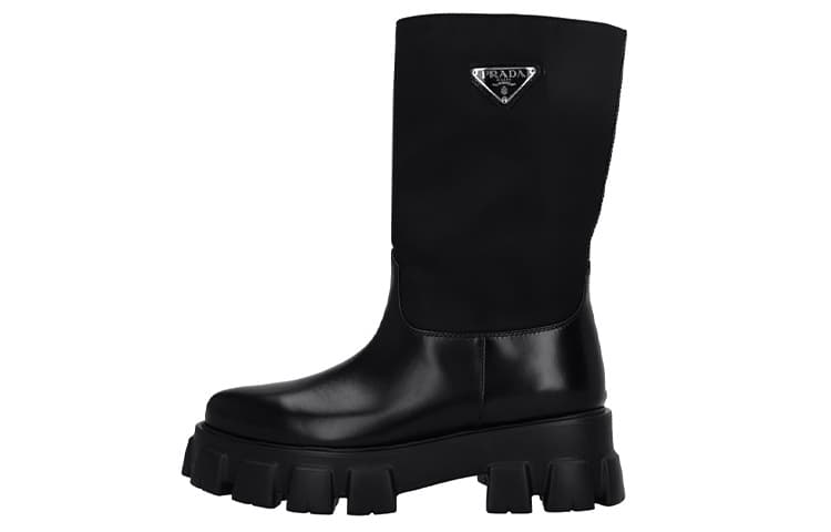 PRADA Monolith Ankle Boots Women's Black
