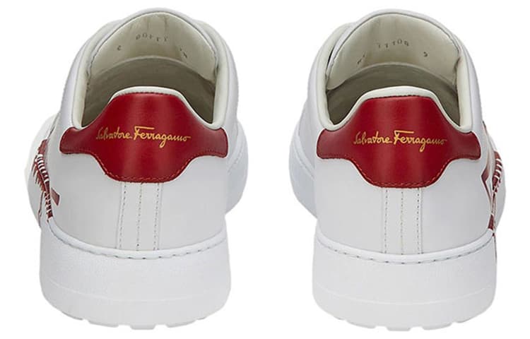 FERRAGAMO Низкие стильные туфли для скейтбординга мужские белые красные