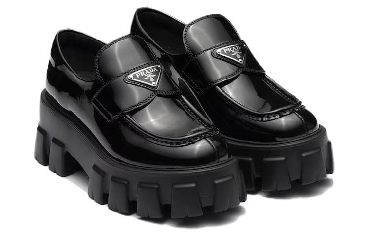 Туфли на платформе PRADA Monolith мужские черные