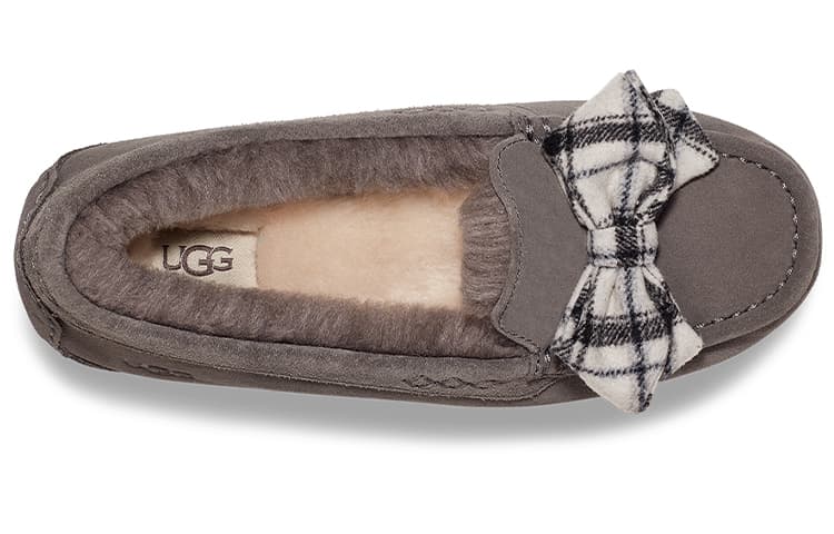 Женские UGG Ansley в клетку с бантиком, темно-серый