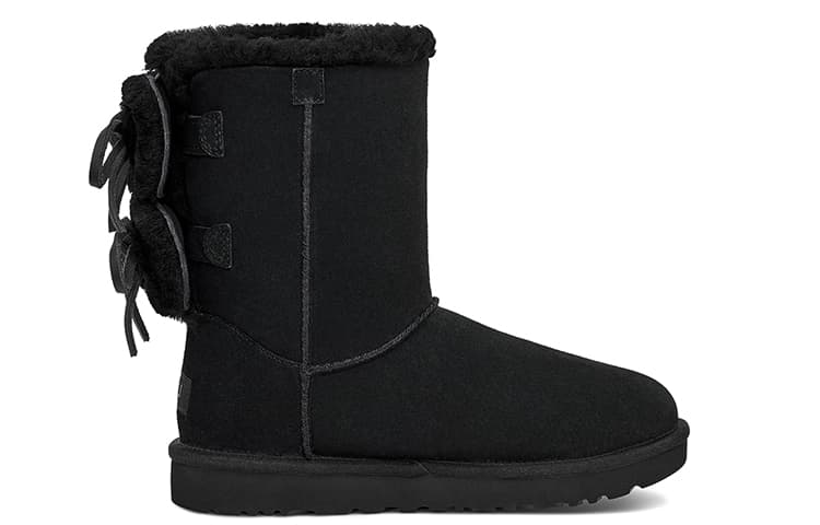 Классические шорты UGG с двойным бантом, черные, женские