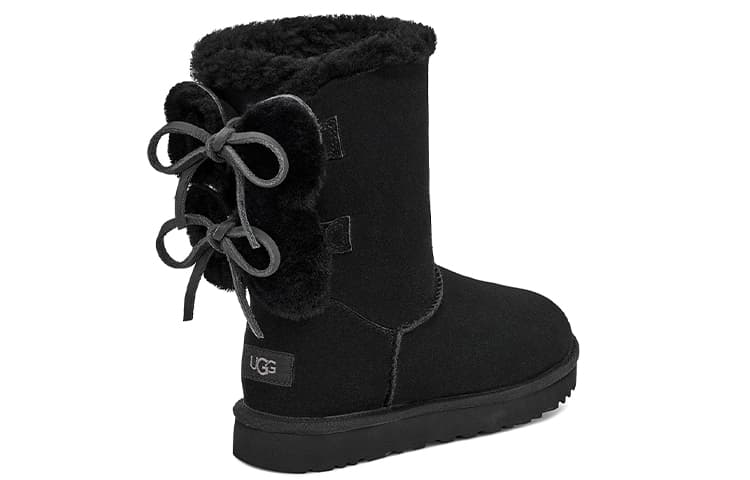 Классические шорты UGG с двойным бантом, черные, женские