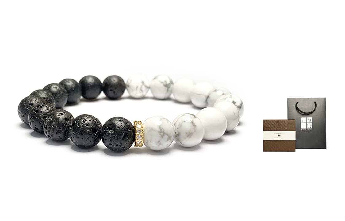 MOUNTAINS AND MANS Obsidian Good Luck Beaded Bracelet Unisex