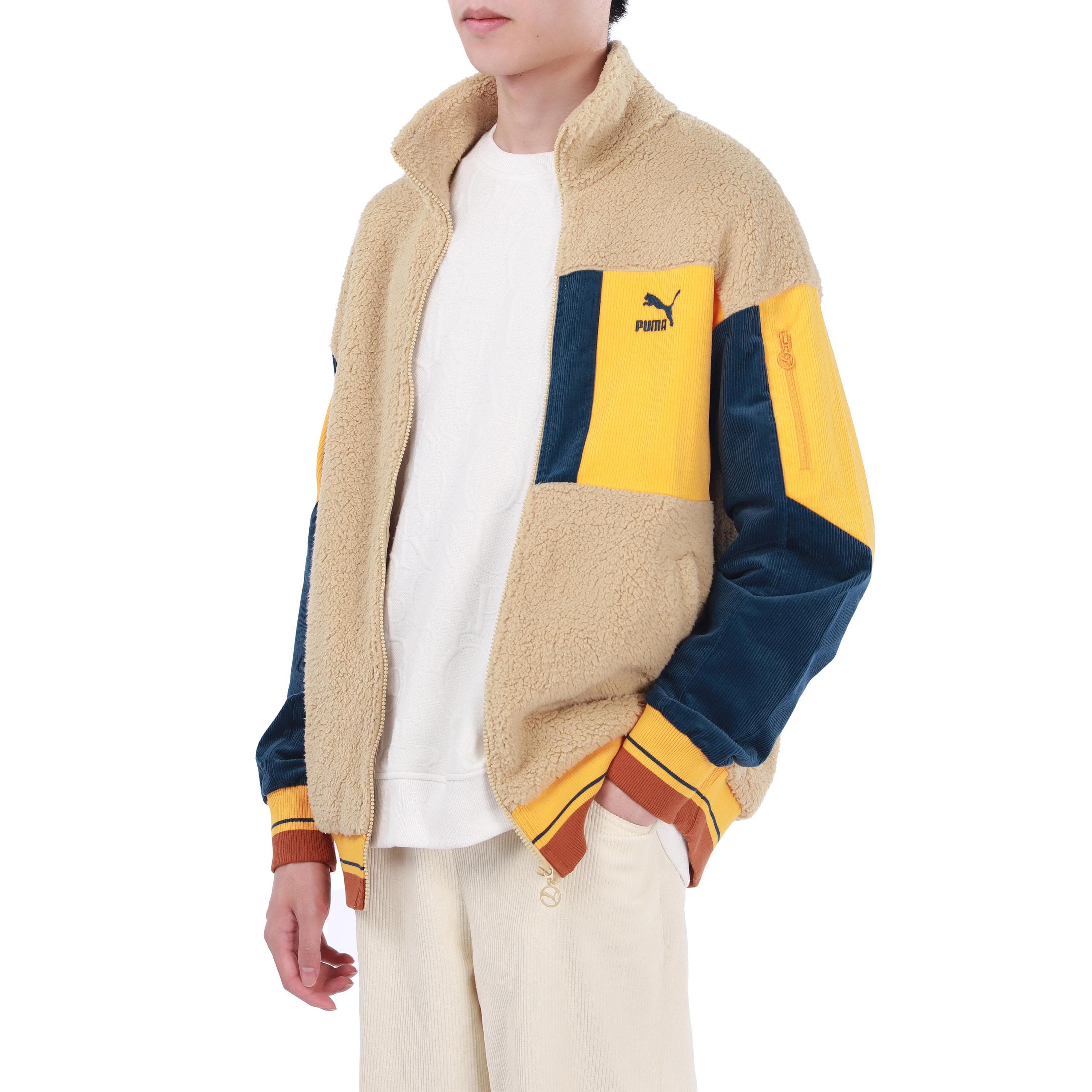 Мужские бархатные куртки PUMA Stay Warm цвета хаки